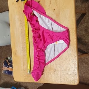 NWT pink ruffle bikini bottoms